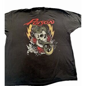 Poison Men's T-Shirt Size 3XL Licensed Tee 2018 Graphic Skull Biker Heavy Metal